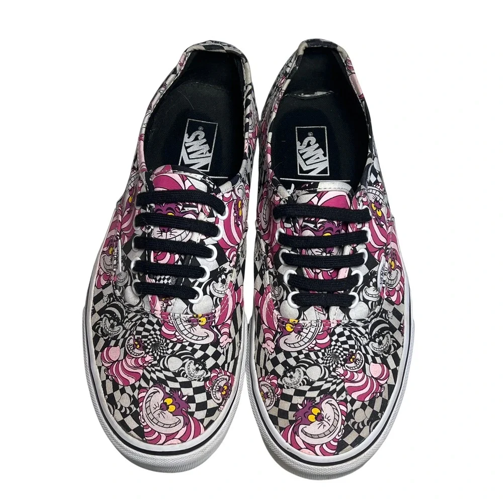 Vans Authentic Disney Cheshire Cat Women 10.5 Mens 9 Alice in Wonderland Checker